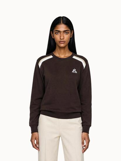 Sweat col rond en double face avec bandes rayées épaules Heritage