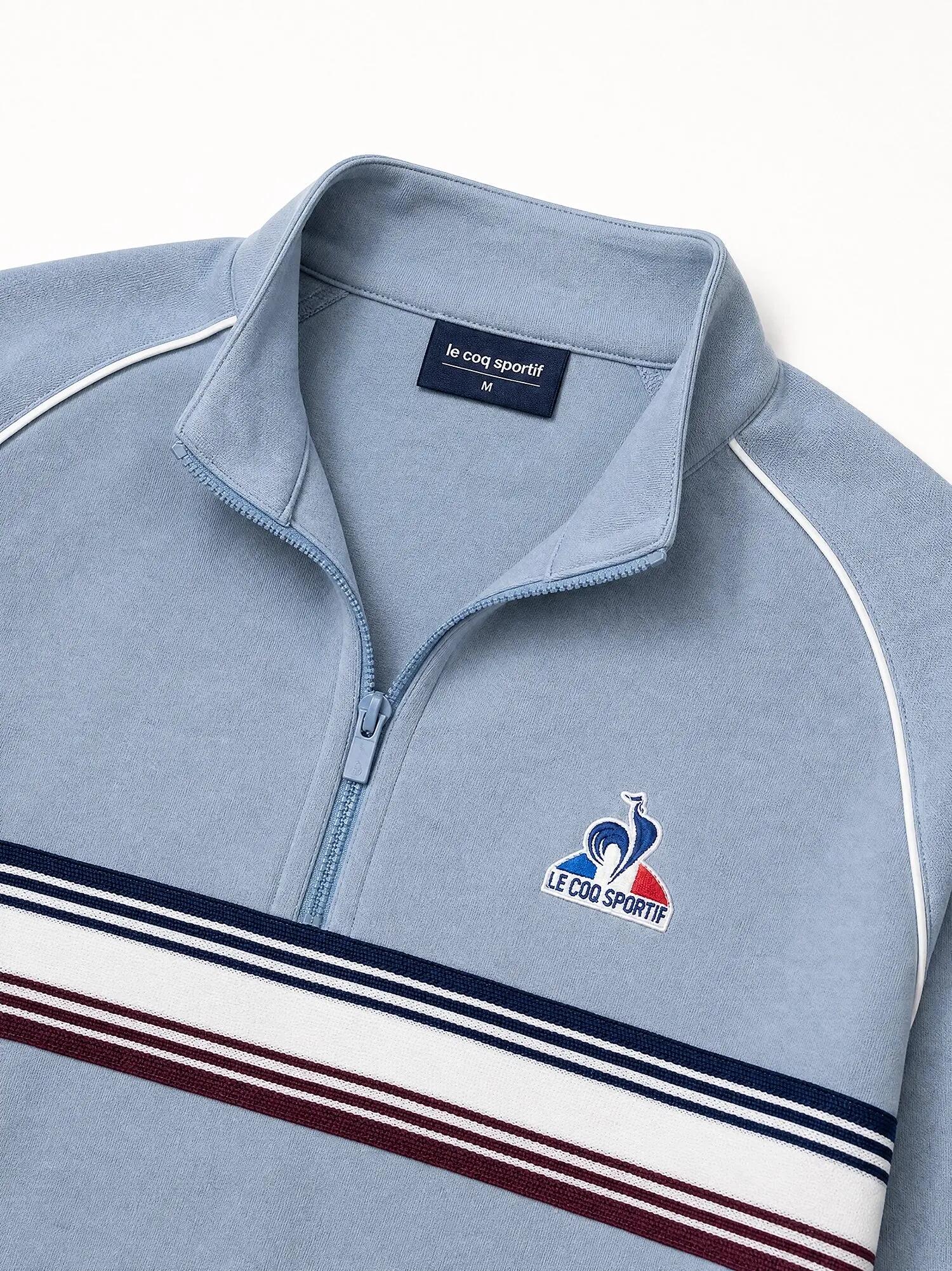 Sweat demi-zippé en double face avec bande rayée Tricolores 4/5