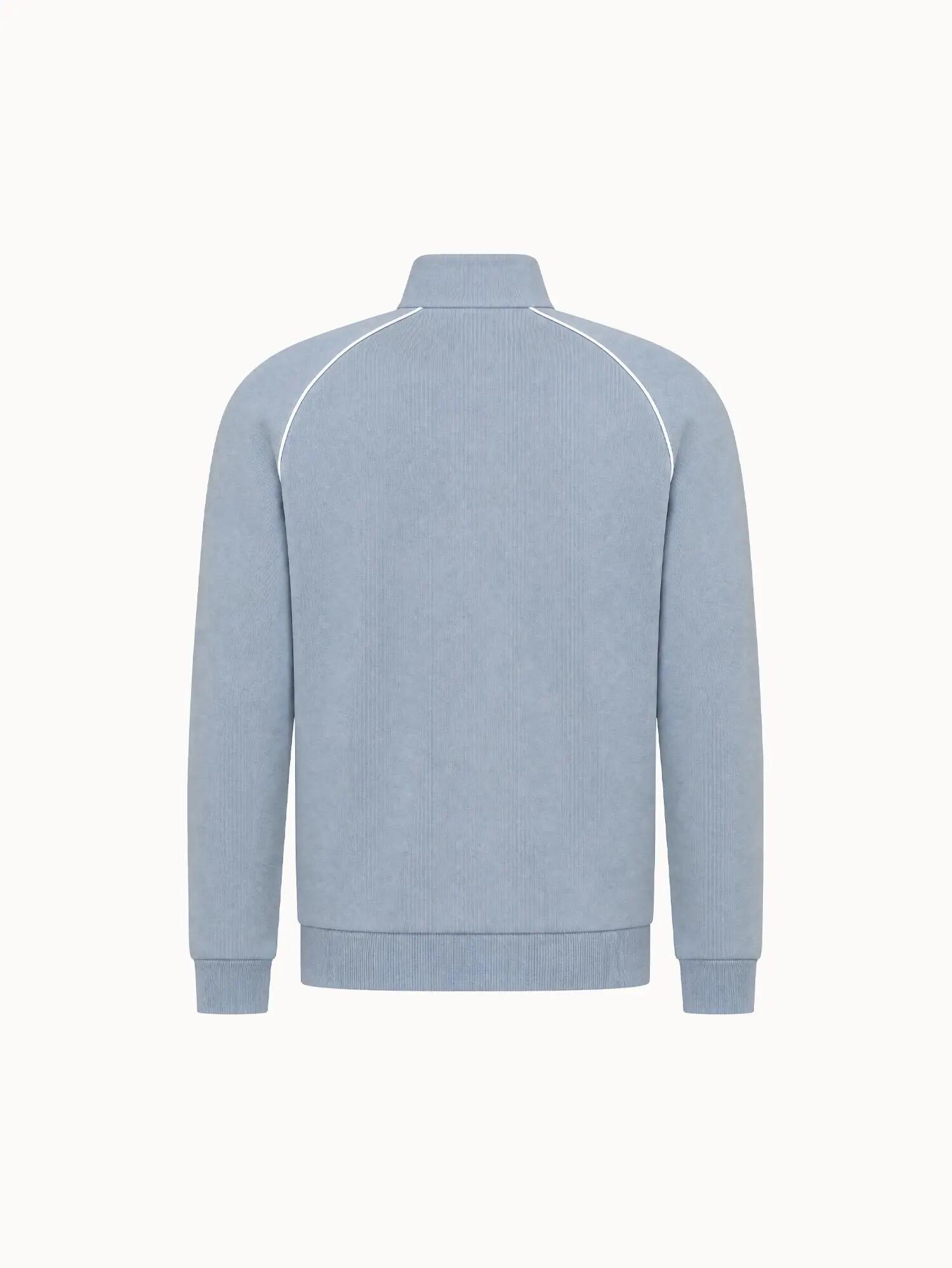 Sweat demi-zippé en double face avec bande rayée Tricolores 3/5