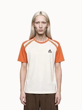 T-shirt en jersey de coton avec bandes rayées épaules Heritage