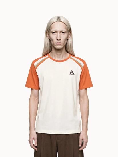 T-shirt en jersey de coton avec bandes rayées épaules Heritage