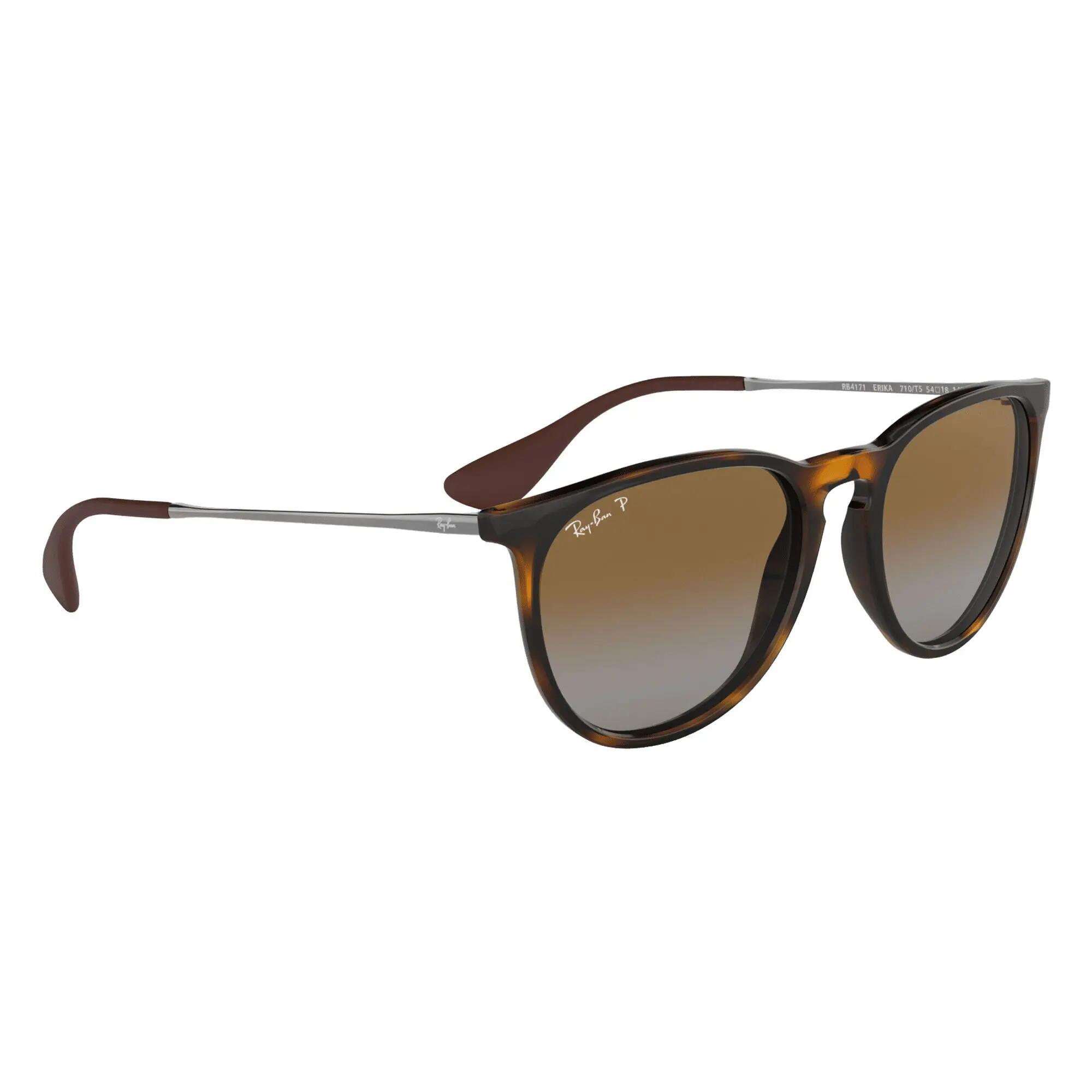 Ray-Ban Round Womens Tortoise & Gunmetal Brown Gradient Polarized Sunglasses 7/7