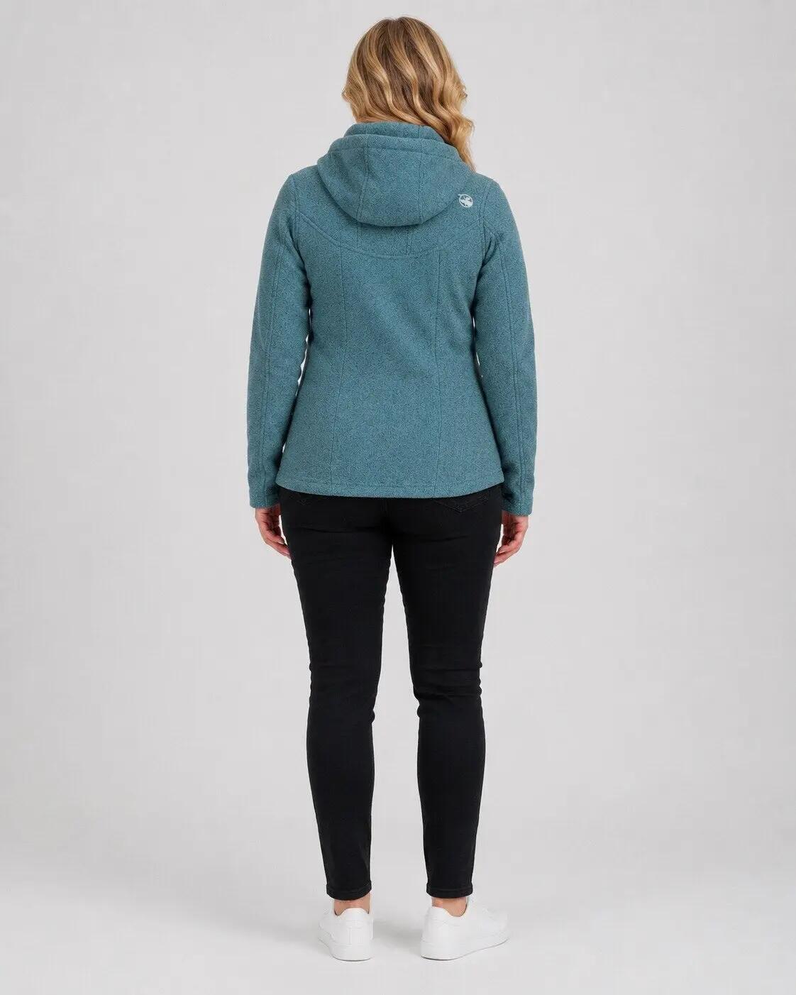 Damen - Strickfleecejacke - mit Kapuze, Melange-Optik - GLORY MAY 3/5