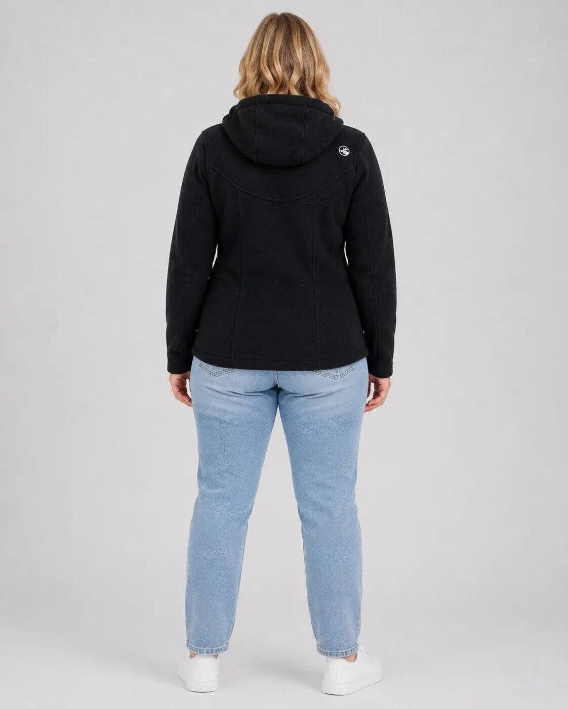 Damen - Strickfleecejacke - mit Kapuze, Melange-Optik - GLORY MAY 3/5