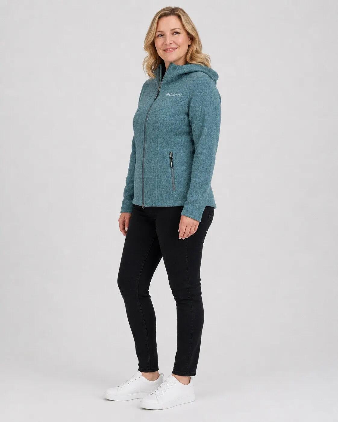 Damen - Strickfleecejacke - mit Kapuze, Melange-Optik - GLORY MAY 2/5