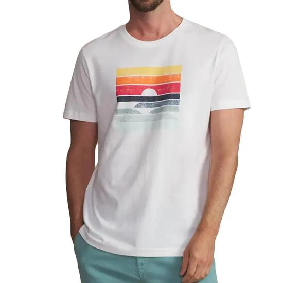 T-shirt - Sport - Hommes - Coupe ajustée, Col rond, KERANTEE - Blanc/ecru