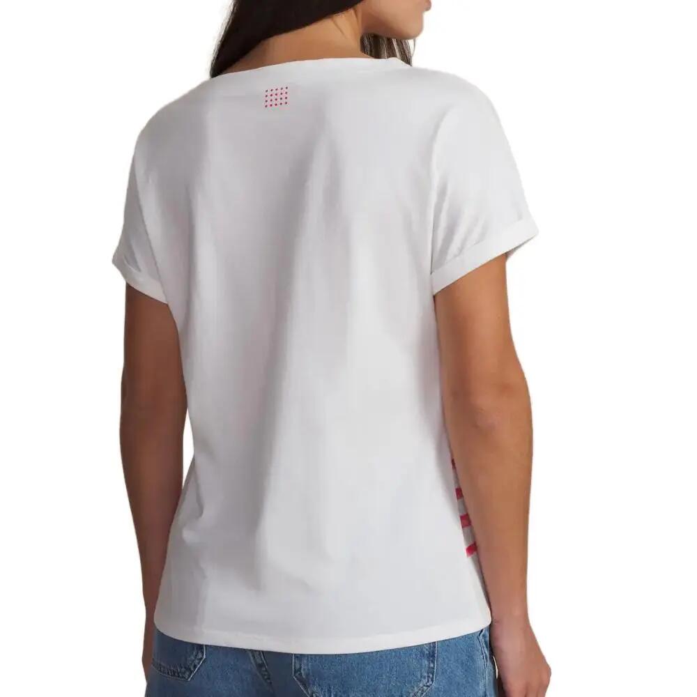 T-Shirt Donna TBS Hibiscus Bianco/Rosso 3/5