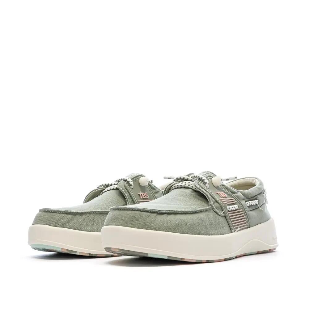 Scarpe da Barca Donna TBS in Tela di Cotone Verde Argilla 7/7