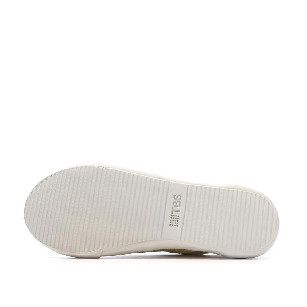 Chaussures - Tennis toile - Femme - Lacets, talon 20 mm - OPIACE - Beige Raphia 6/7