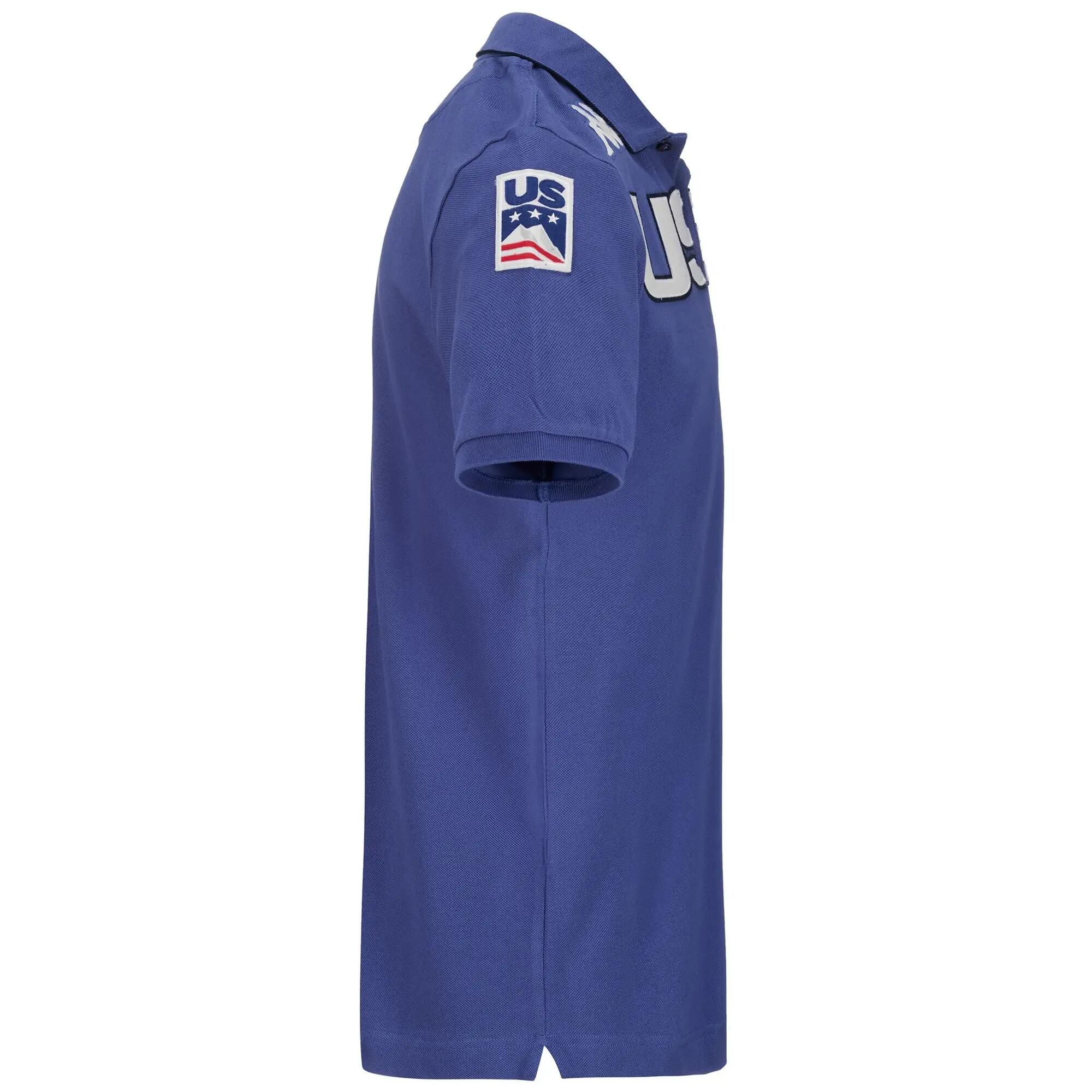 Polo da uomo donna in cotone blu da sci 2/7
