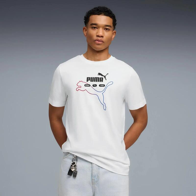 Tricou barbati Puma Ess Logo Lab Summer Tee, Alb