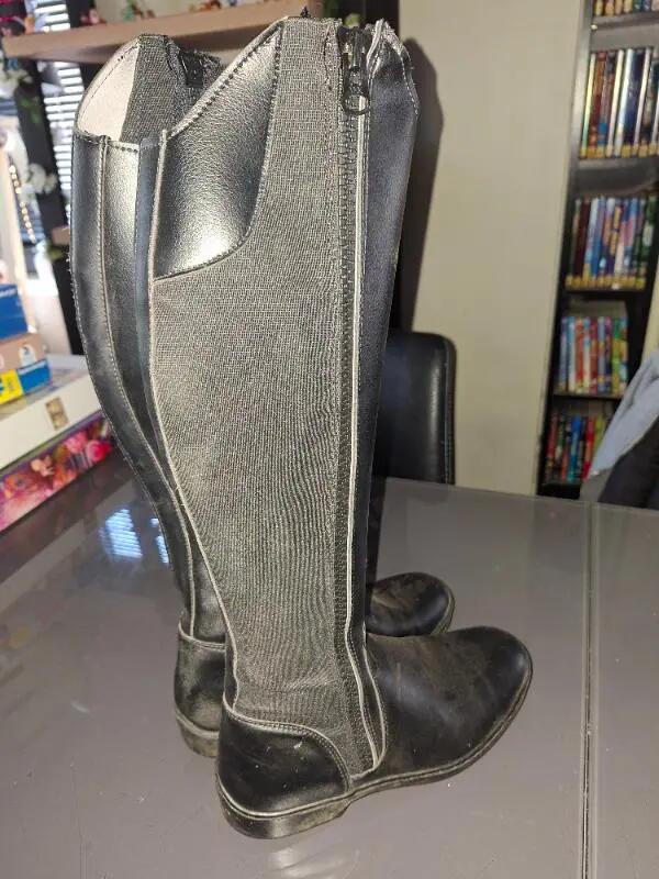 Entre Particuliers - Bottes d'équitation pour adultes 500, de couleur n 3/4