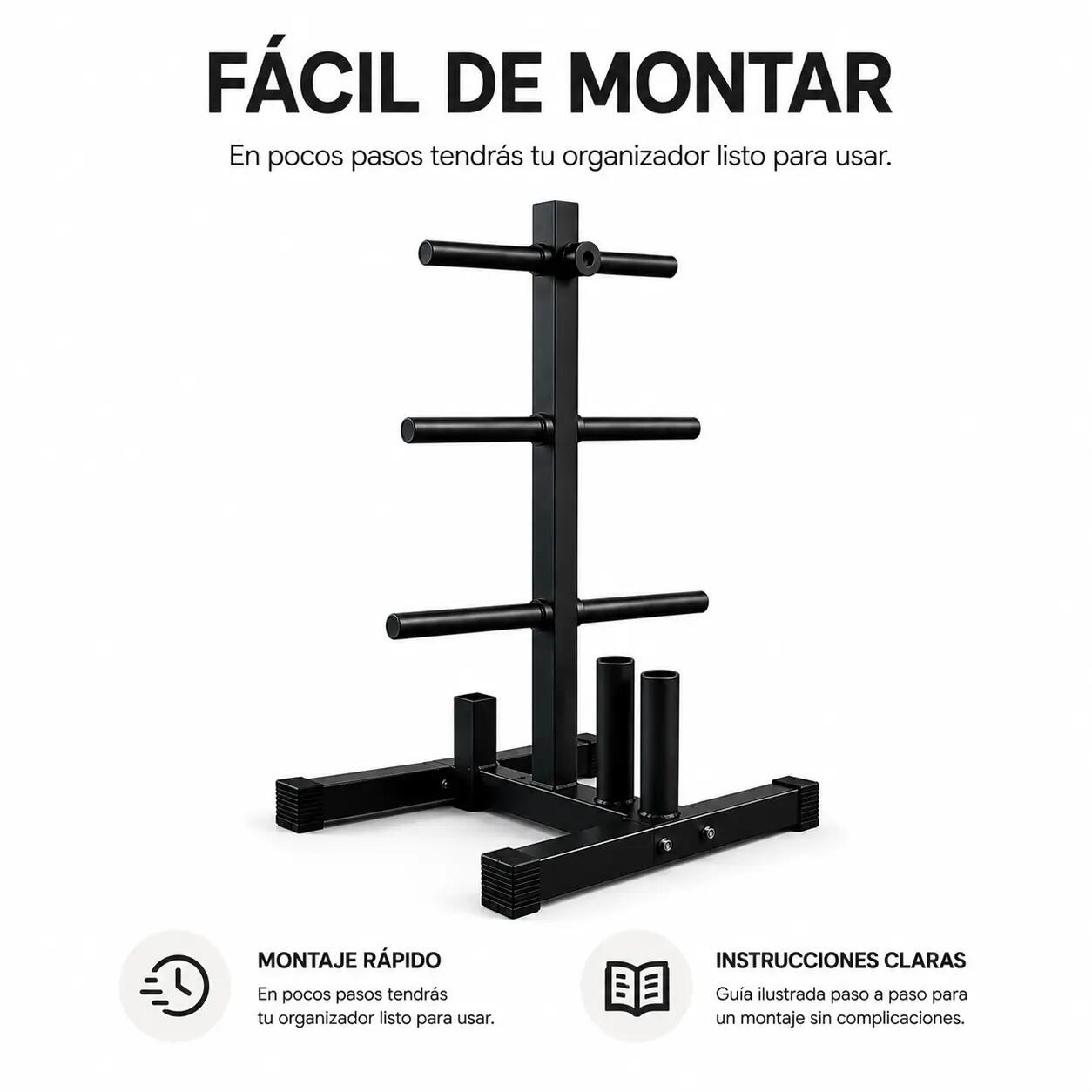 Soporte Ajustable Organizador Discos y Barras 7/7