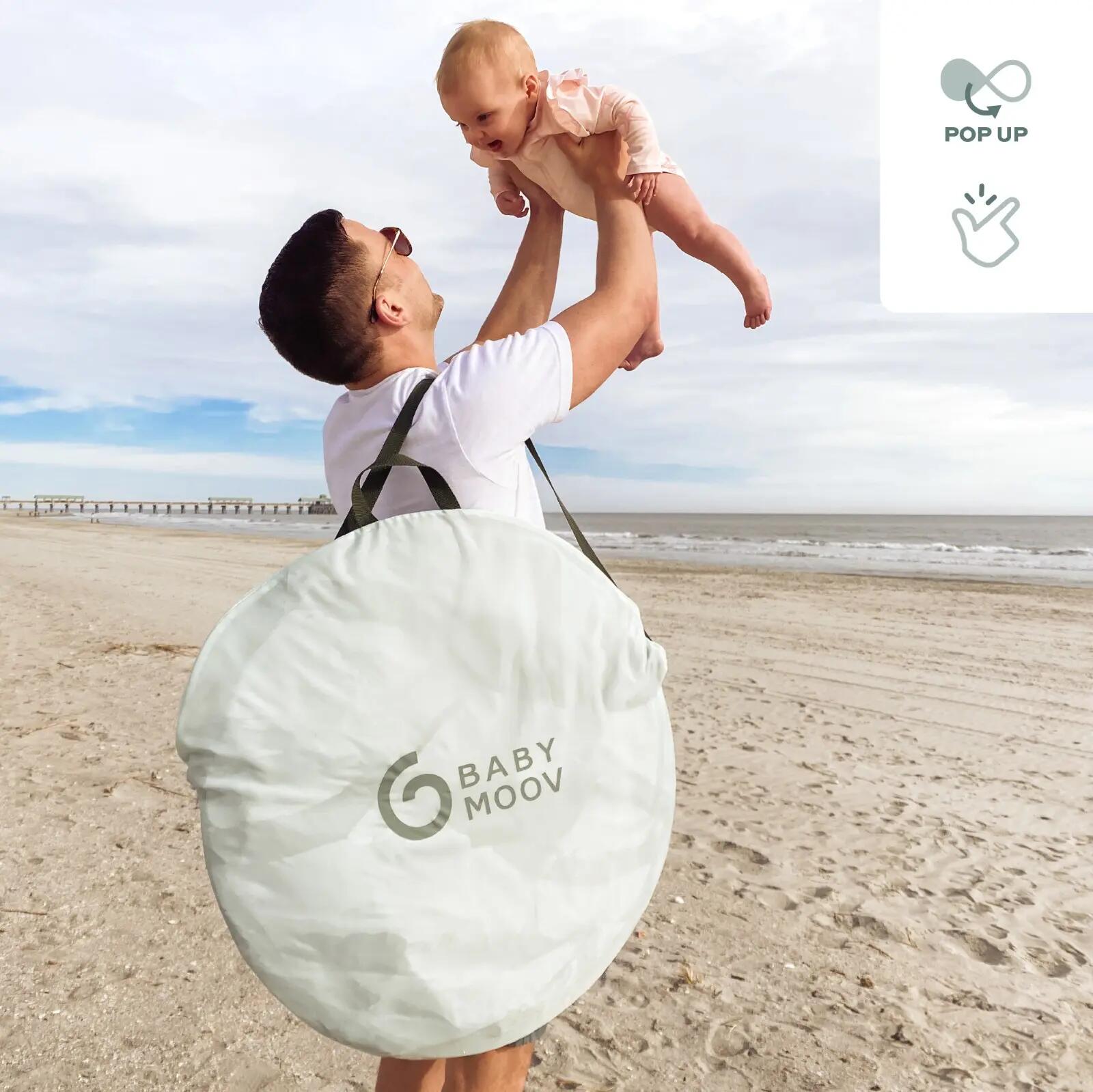 Strandzelt Baby UV 50+ Belüftet Moov & Protect Grün 6/7