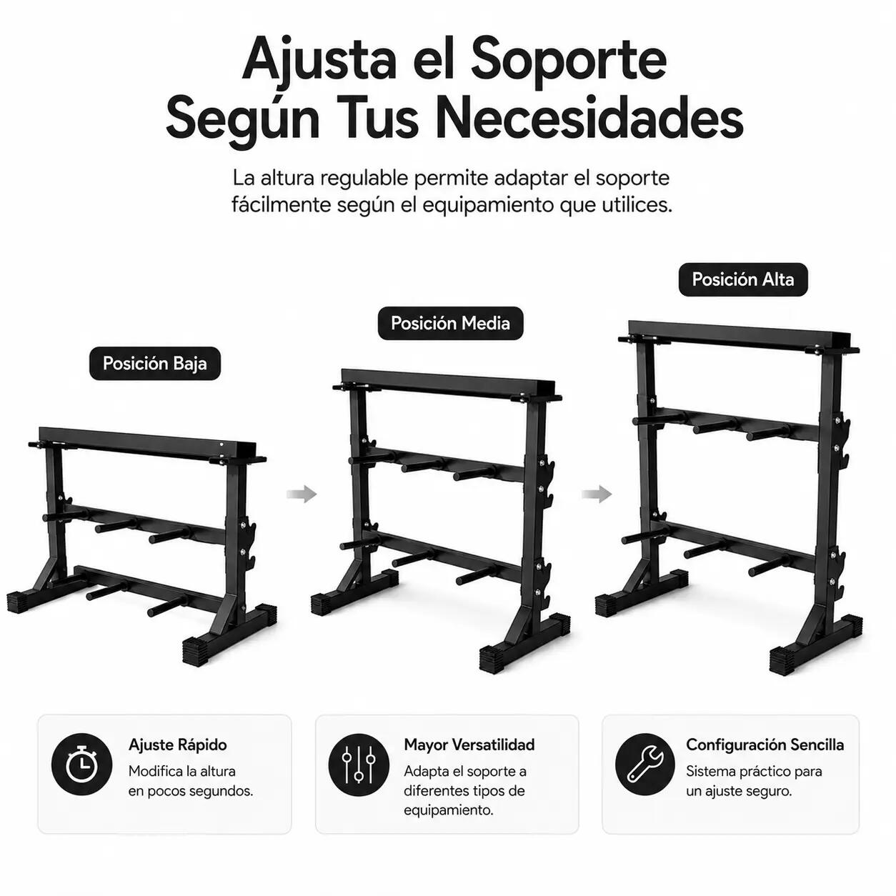 Support pour haltères et barres rack pour salle de sport à domicile 5/7