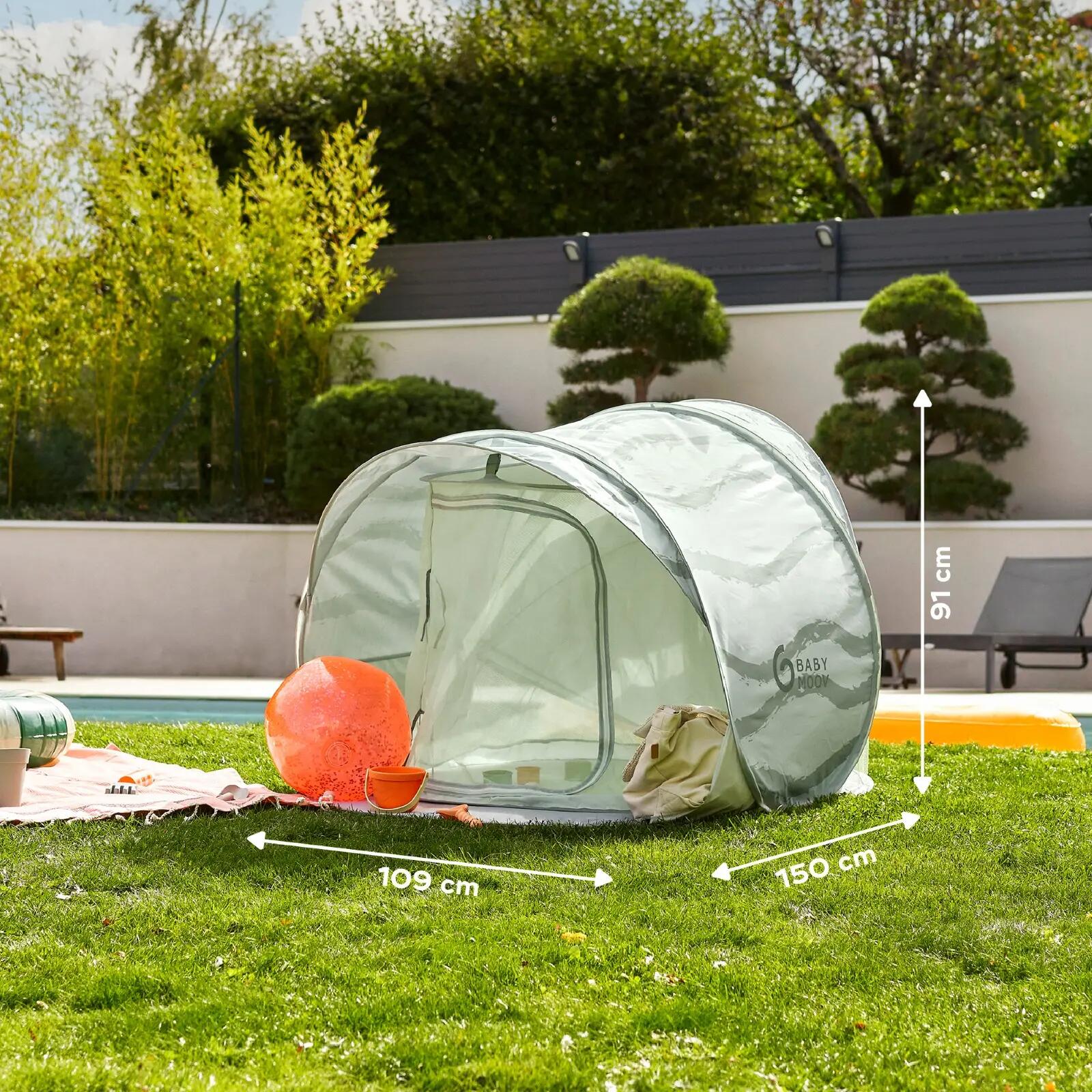 Strandzelt Baby UV 50+ Belüftet Moov & Protect Grün 5/7