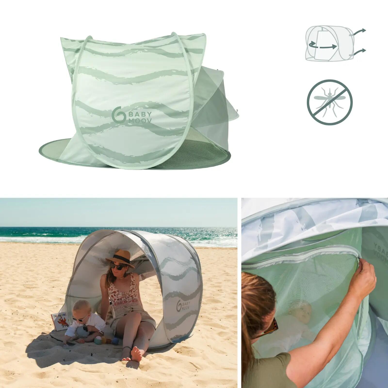 Strandzelt Baby UV 50+ Belüftet Moov & Protect Grün 4/7