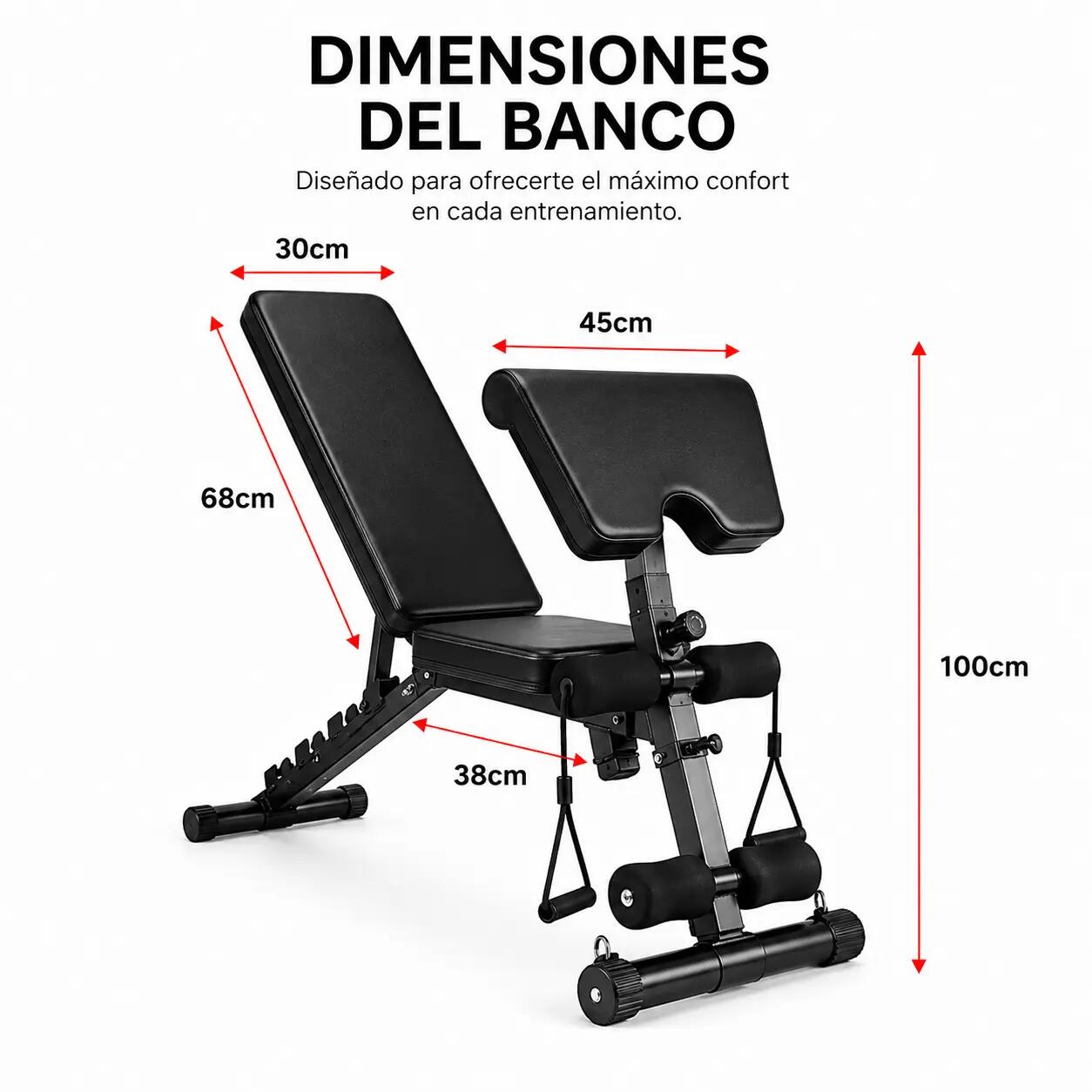 2-in-1 Krafttrainingsbank mit Scott-Bank 120 kg 7/7