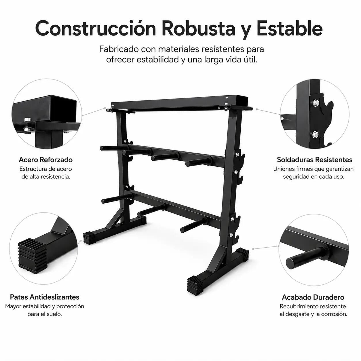 Support pour haltères et barres rack pour salle de sport à domicile 4/7