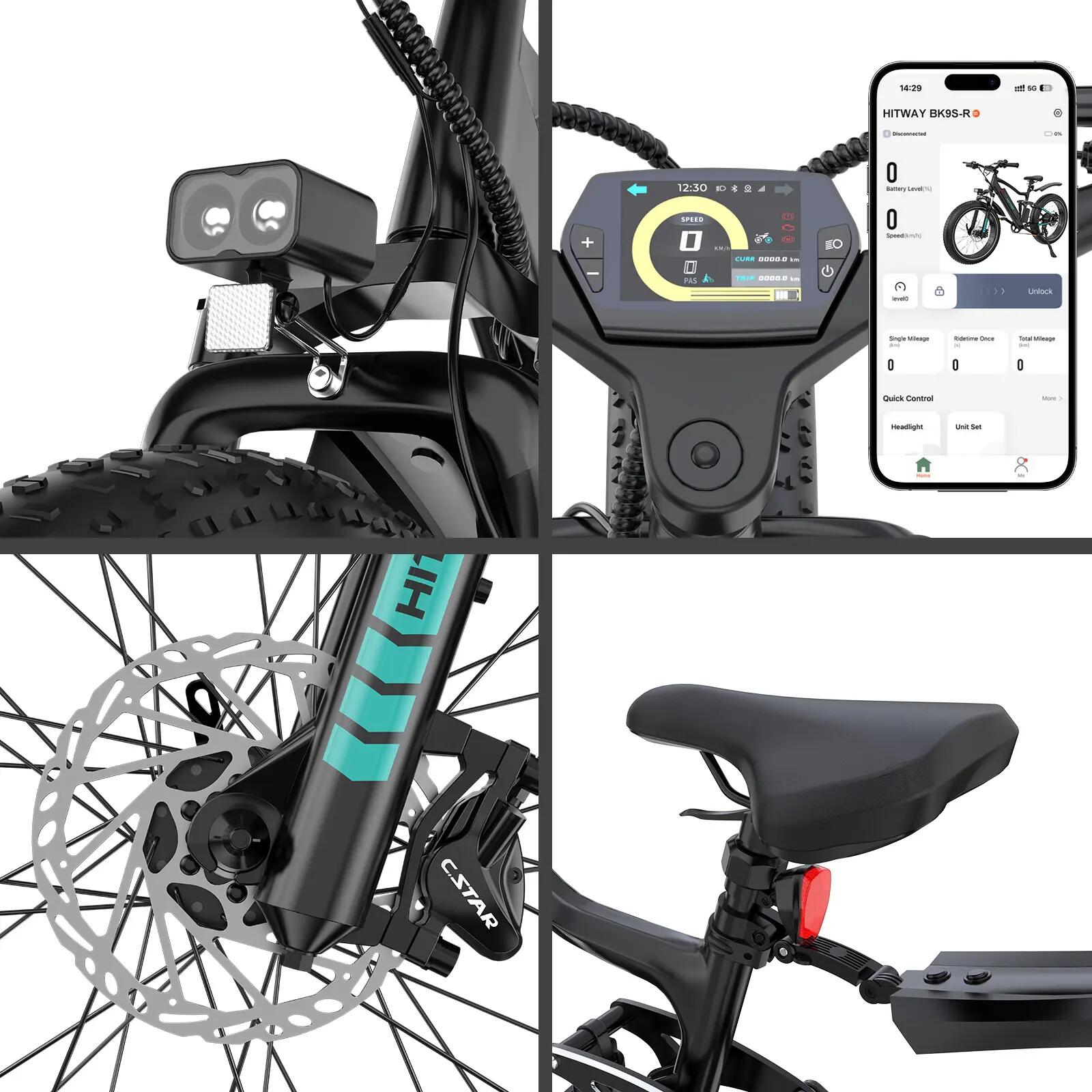 Elektrische Fatbike 26x4.0 250W Samsung accu 48V 15Ah BK9S 5/7
