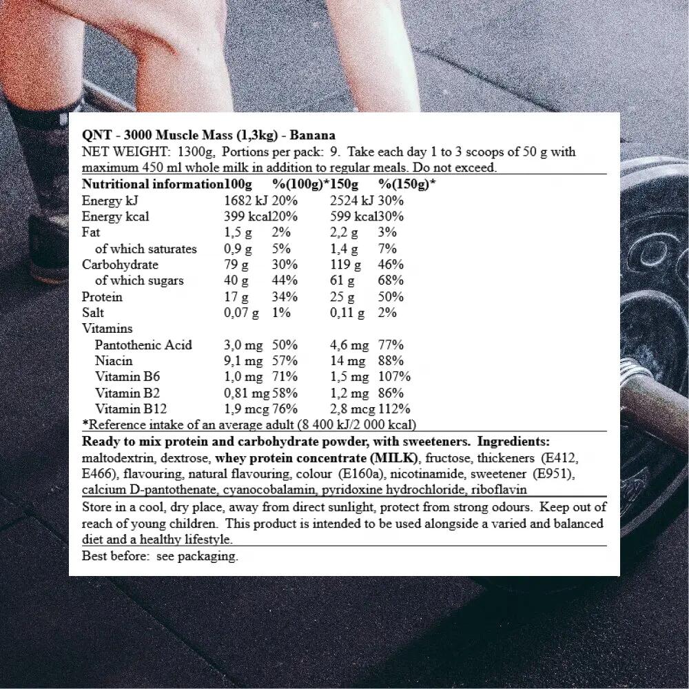 3000 Muscle Mass - Banana - 1,3 kg 3/5