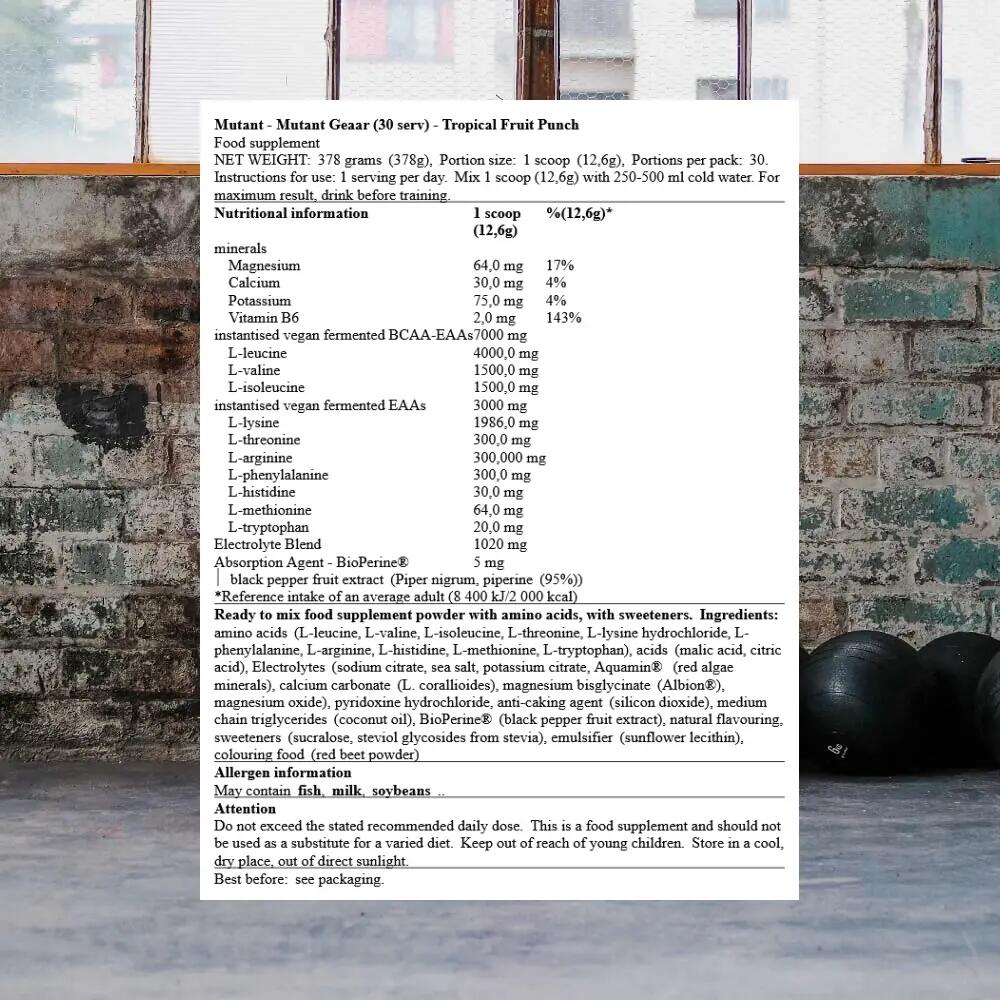 Mutant Mutant Geaar (30 serv) Tropical Fruit Punch - Acides aminés - EAA 3/3