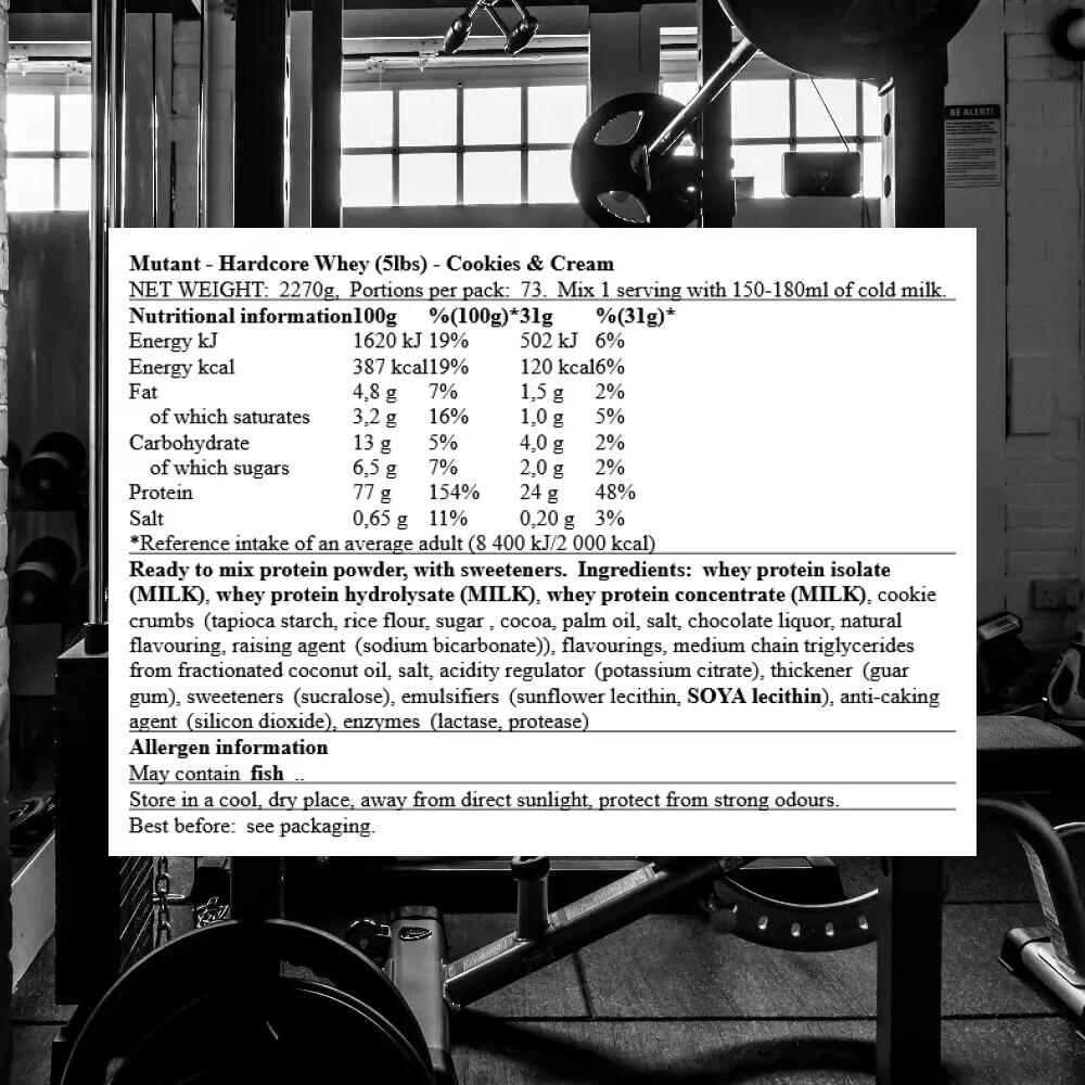 Mutant Hardcore Whey (5lbs) Cookies & Cream - Protéines 3/3