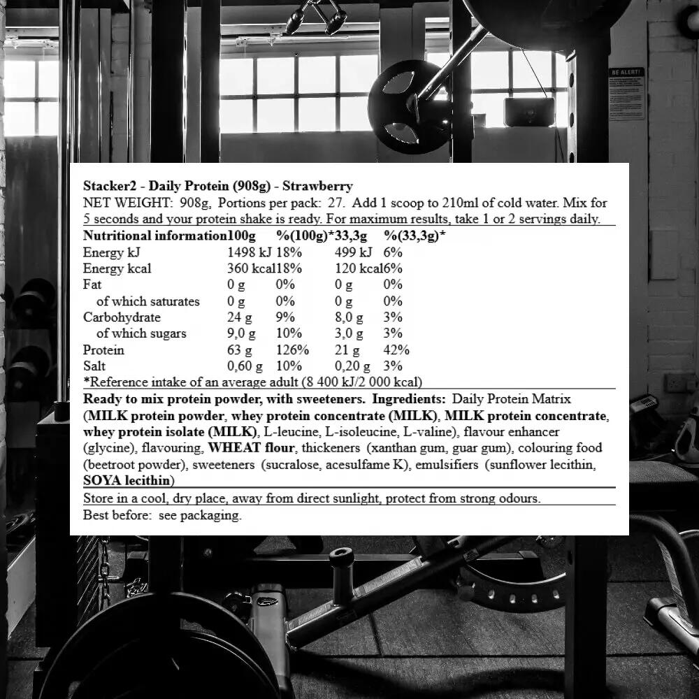 Stacker2 Daily Protein (908g) Strawberry - Eiweiße - Protein-Mischung 3/3