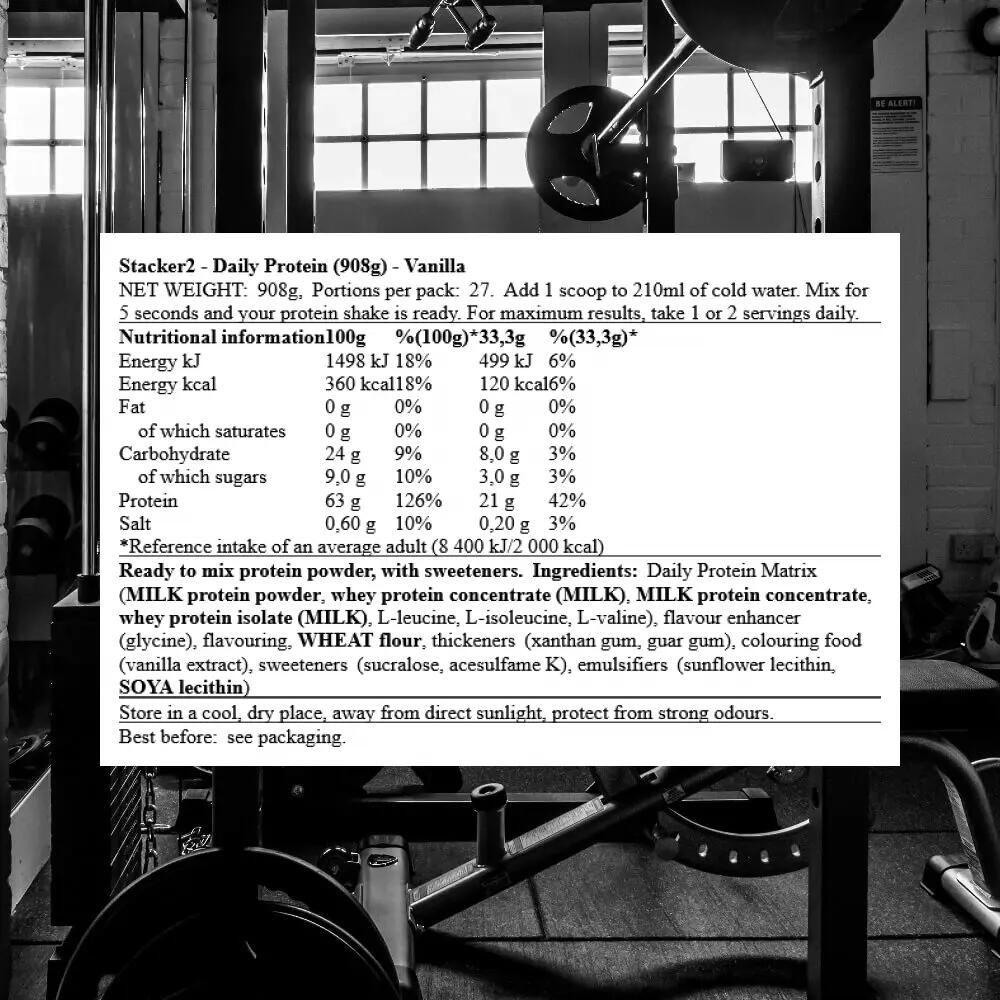 Stacker2 Daily Protein (908g) Vanilla - Eiwitten - Eiwit Mix 3/3