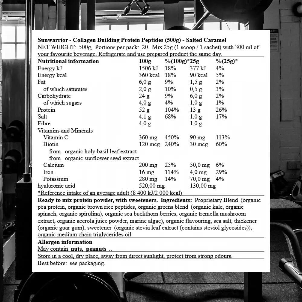 Sunwarrior Collagen Building Protein Peptides (500g) Salted Caramel 3/3