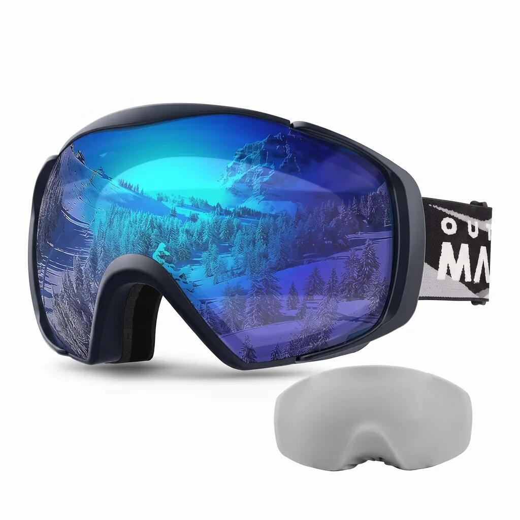 OutdoorMaster Ski Goggles with Cover Snowboard Snow Goggles OTG Anti-Fog