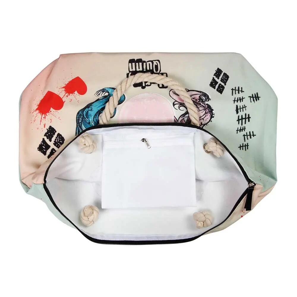DC Comics Harley Quinn Mad Love Soleil Beach Bag, Beige 3/5