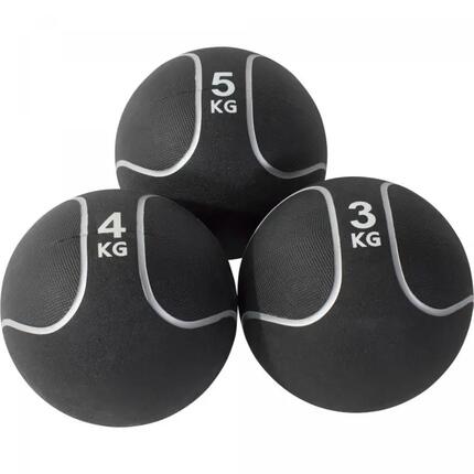 LOT 3 MEDECINE BALL NOIR ET GRIS | MUSCULATION | 3KG, 4KG ET 5KG