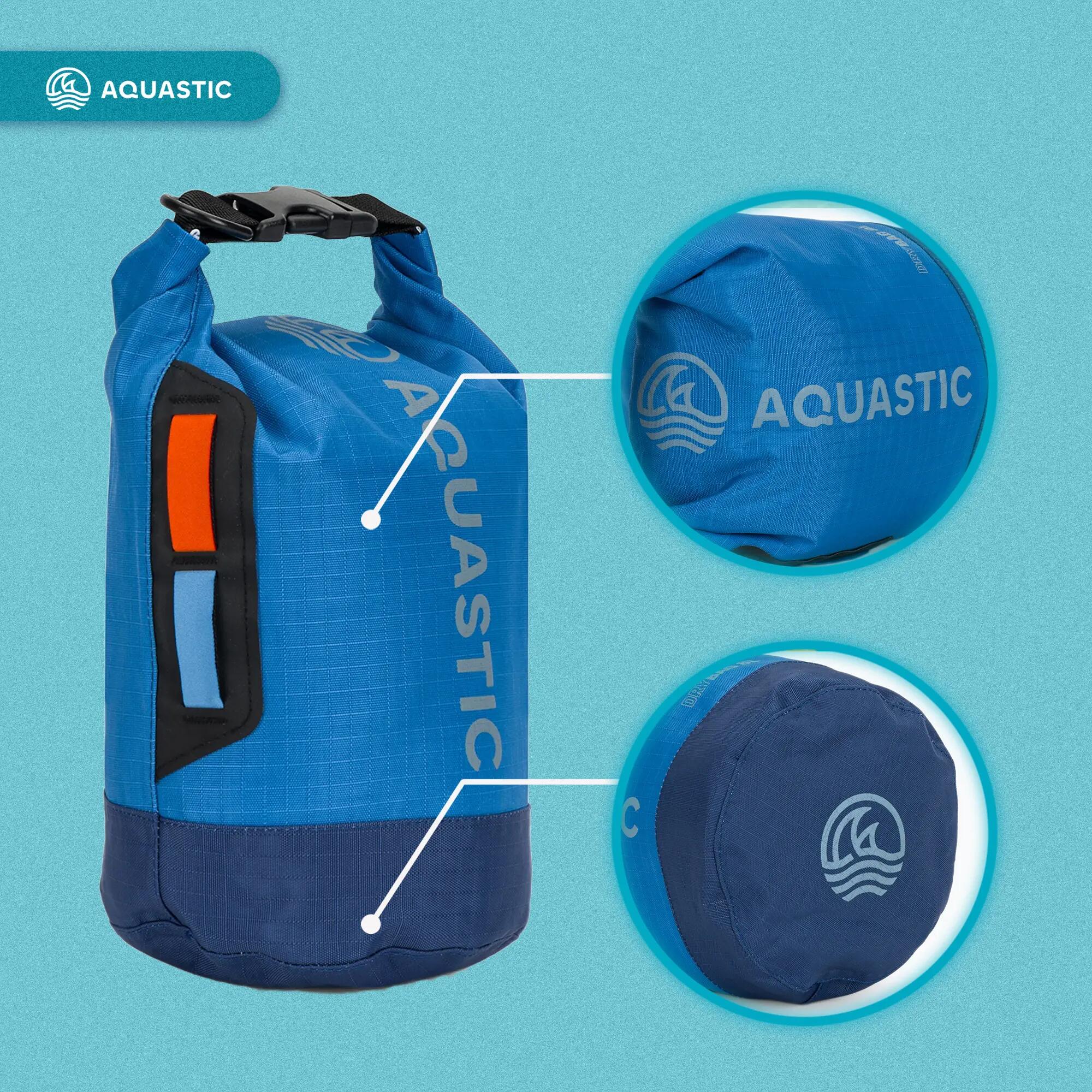 Sac étanche AQUASTIC Dry Bag 8 l Nylon/TPU 7/8