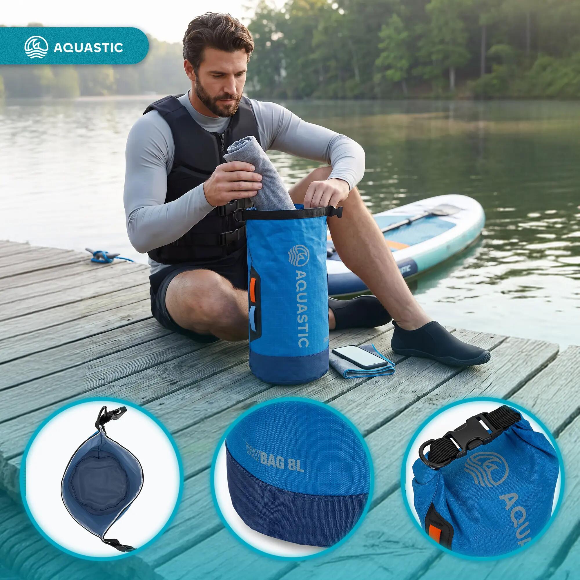 Sac étanche AQUASTIC Dry Bag 8 l Nylon/TPU 5/8