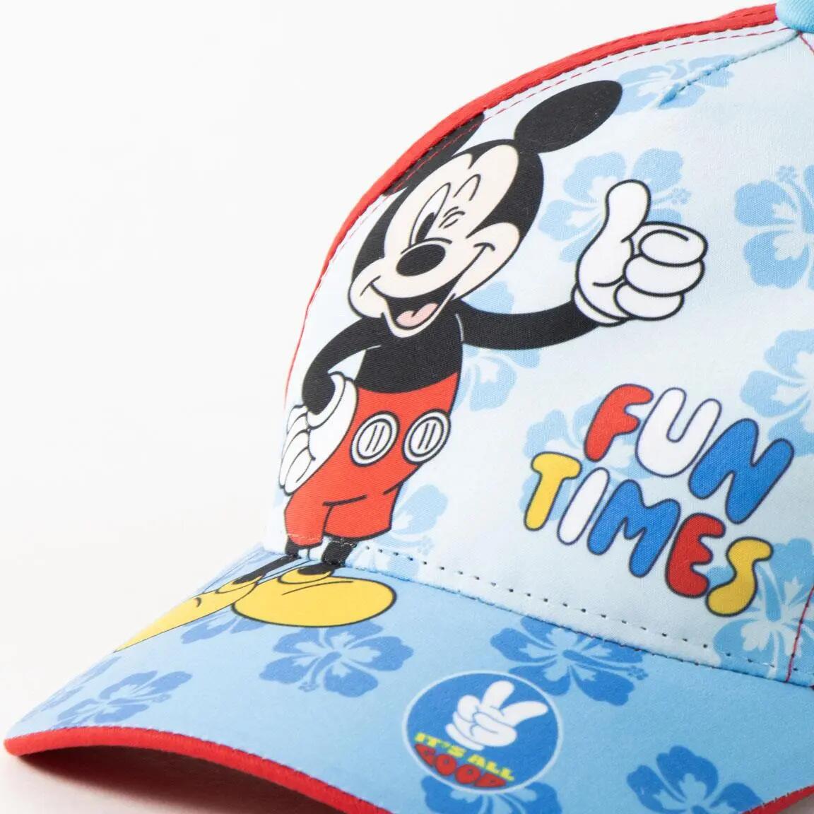 Boné Infantil Mickey Azul e Roja com Viseira Curva e Ajuste Trasero 6/7