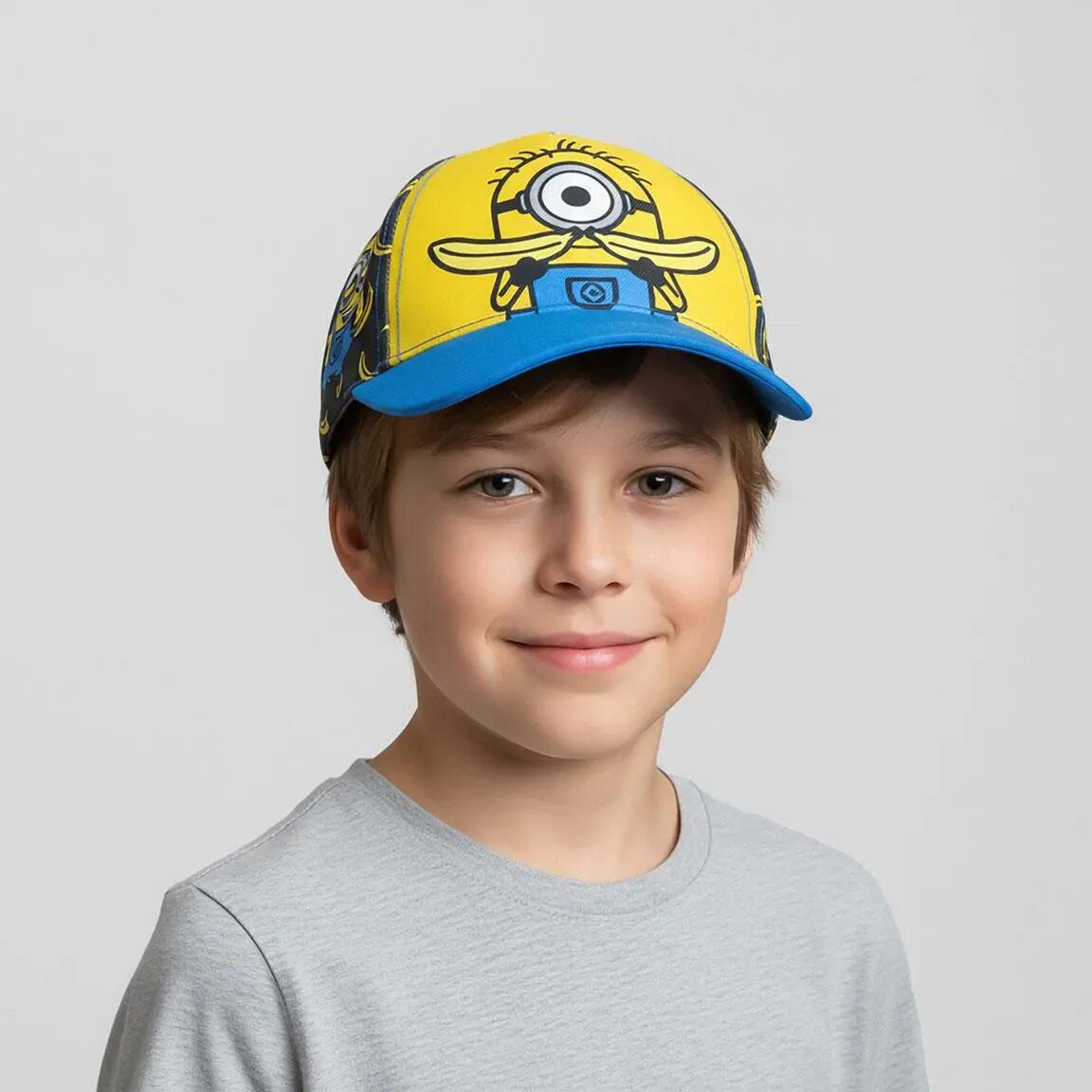 Boné Infantil de Viseira Curva Minions com Ajuste Trasero Amarilla e Azul 6/6