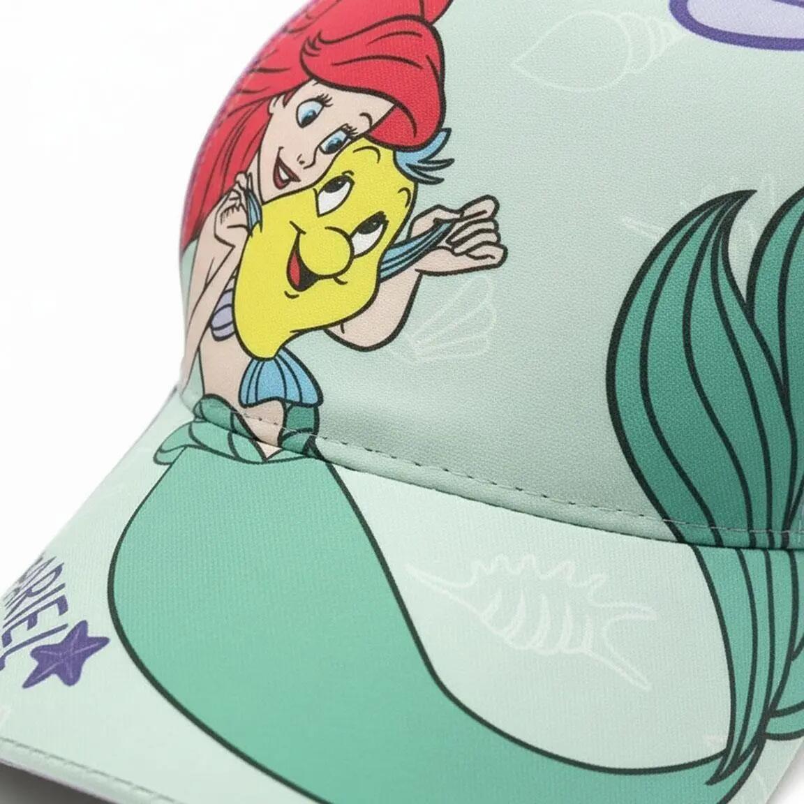 Boné Infantil Princess Ariel com Viseira Ajustable Color Lila e Verde Agua 6/7