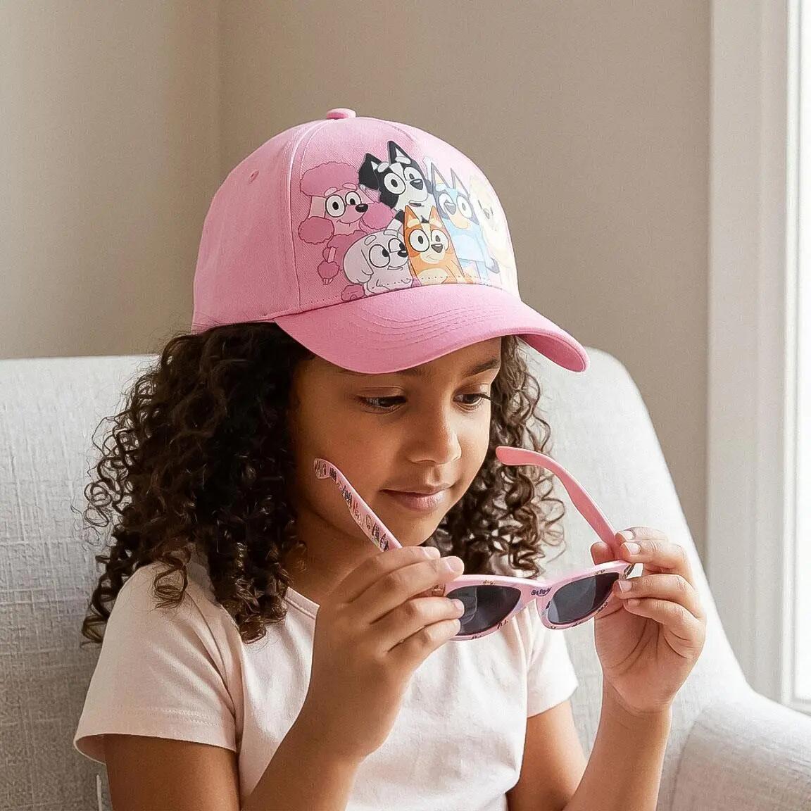 Set Infantil Bluey Boné e Gafas de Sol com Estampado Rosa Claro 7/7