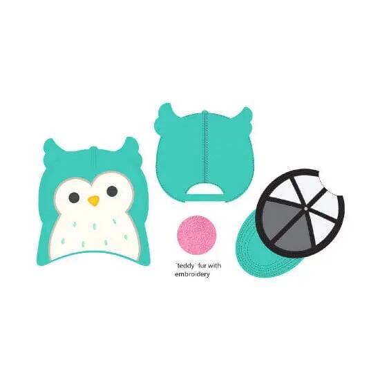 Cappellino Bambini Squishmallows Winston Bordada Ajustable Color Verde Turquesa 2/4