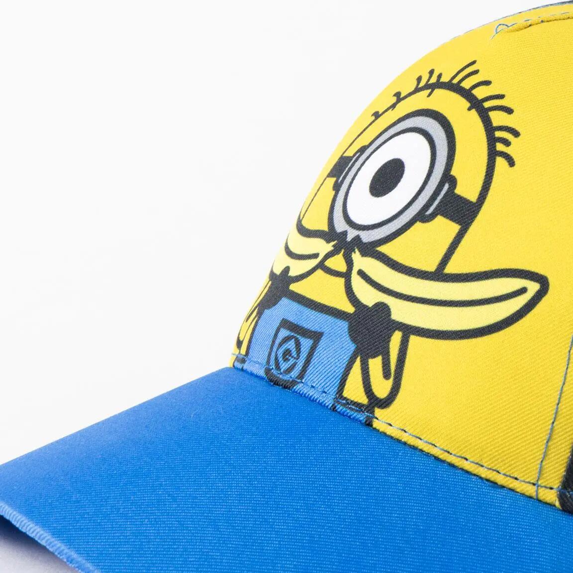 Boné Infantil de Viseira Curva Minions com Ajuste Trasero Amarilla e Azul 5/6