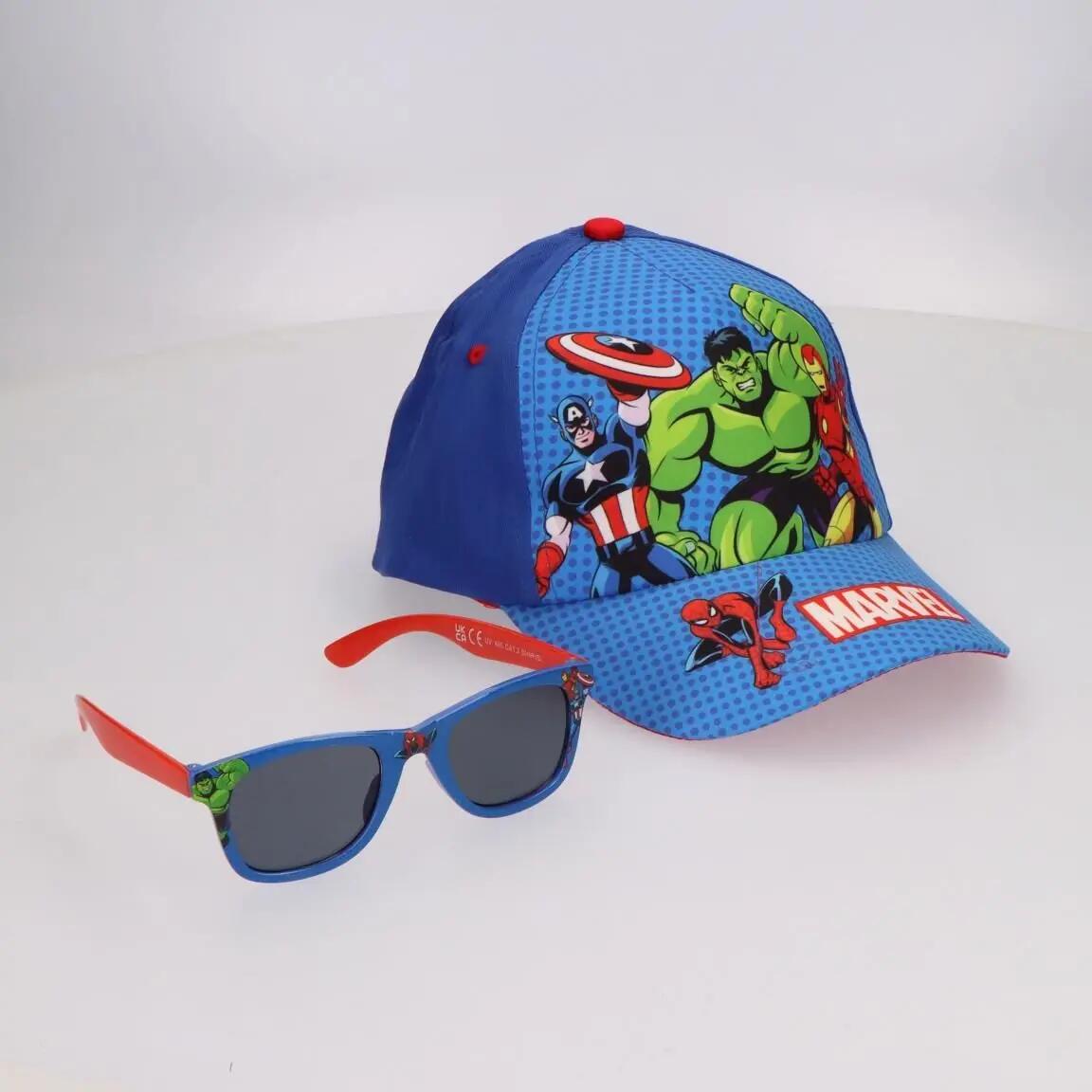 Set Enfant Avengers Hulk avec Casquette et Gafas de Sol Azul et Rojo 4/6
