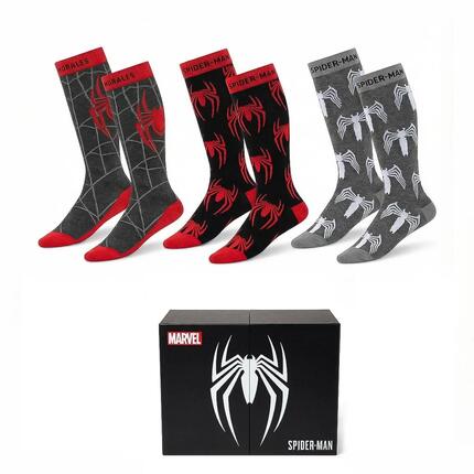 Lot de chaussettes en coton doux Spiderman pour enfants (rouges et bleues)