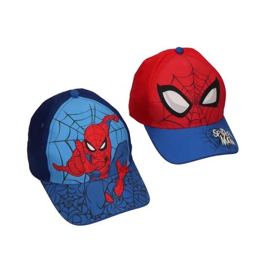 Gorra Infantil Spiderman con Visera Ajustable y Estampado Rojo y Azul