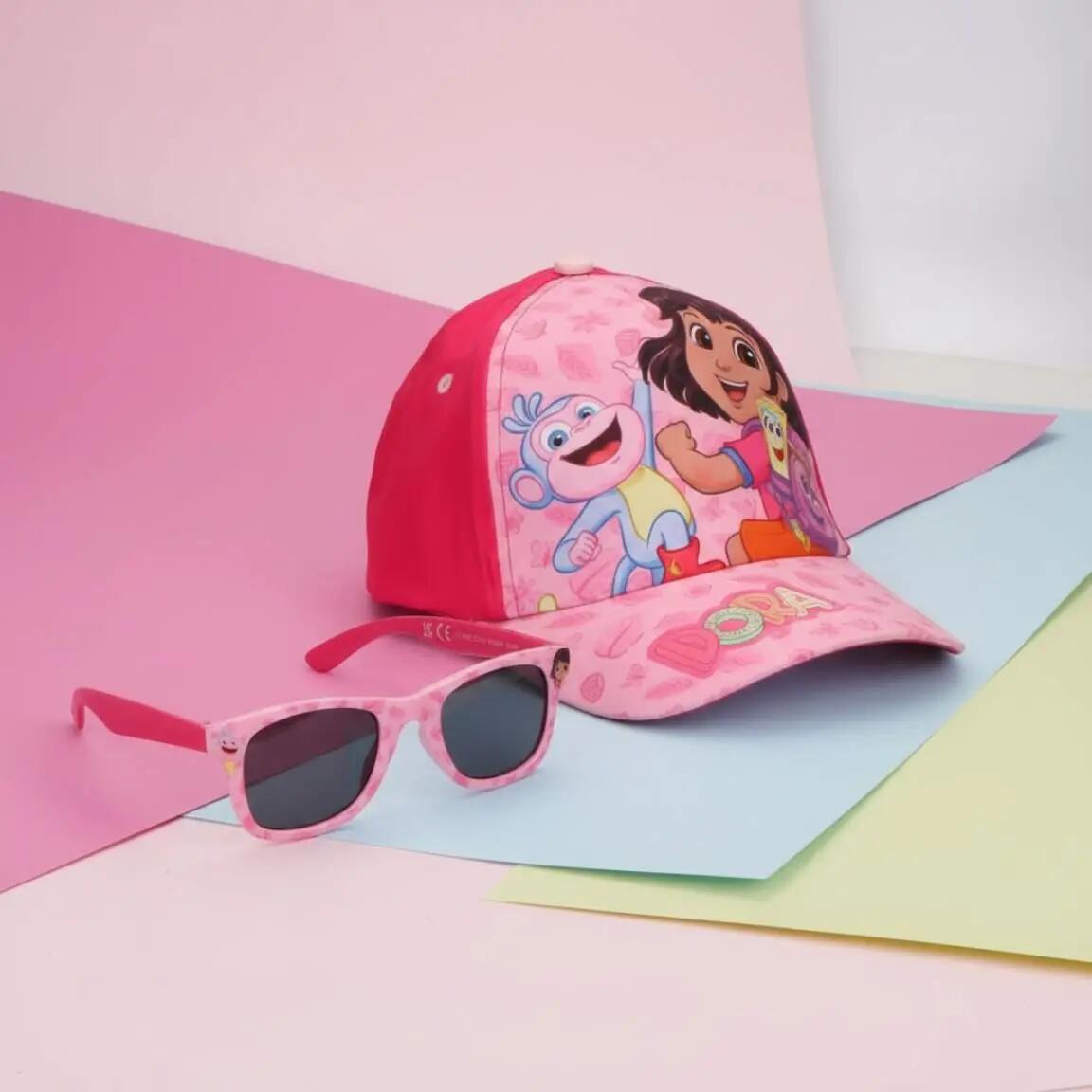 Set Bambini Dora la Exploradora Cappellino e Gafas de Sol Rosa Estampadas 6/6