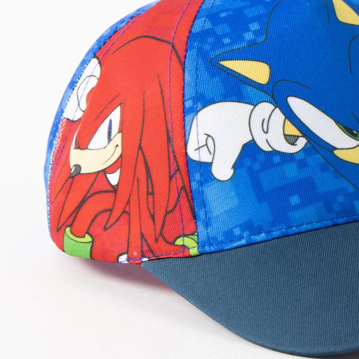Boné Infantil de Viseira Curva Sonic Azul e Roja com Estampado Personajes 4/6