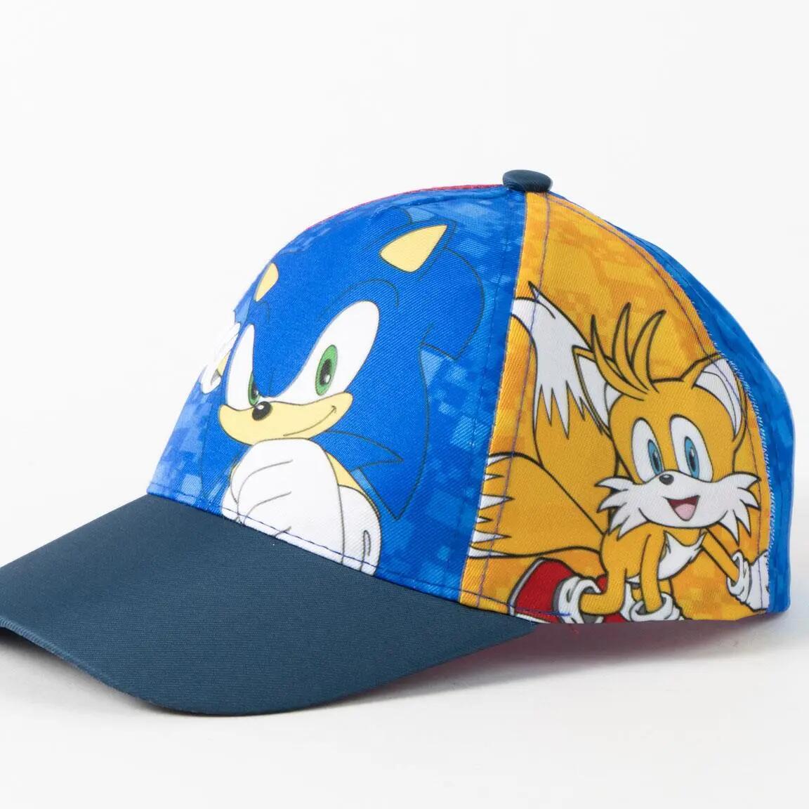 Boné Infantil de Viseira Curva Sonic Azul e Roja com Estampado Personajes 3/6
