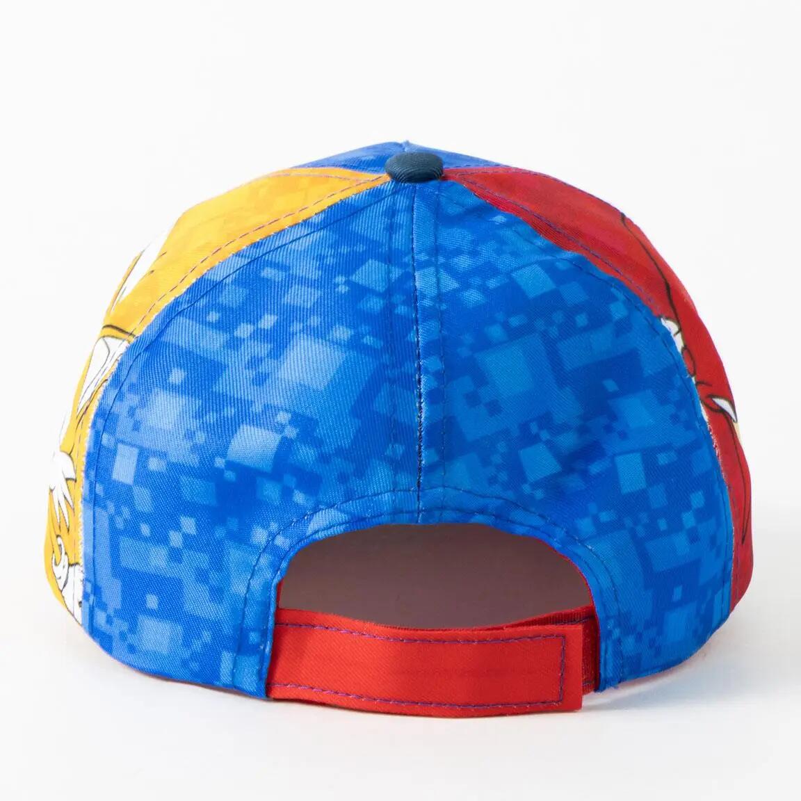 Boné Infantil de Viseira Curva Sonic Azul e Roja com Estampado Personajes 2/6