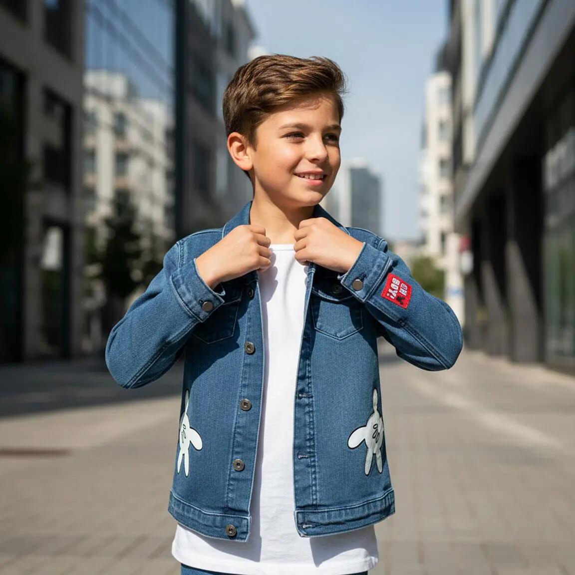 Chaqueta Vaquera Infantil Mickey en Algodón con Botones Azul Denim 7/7