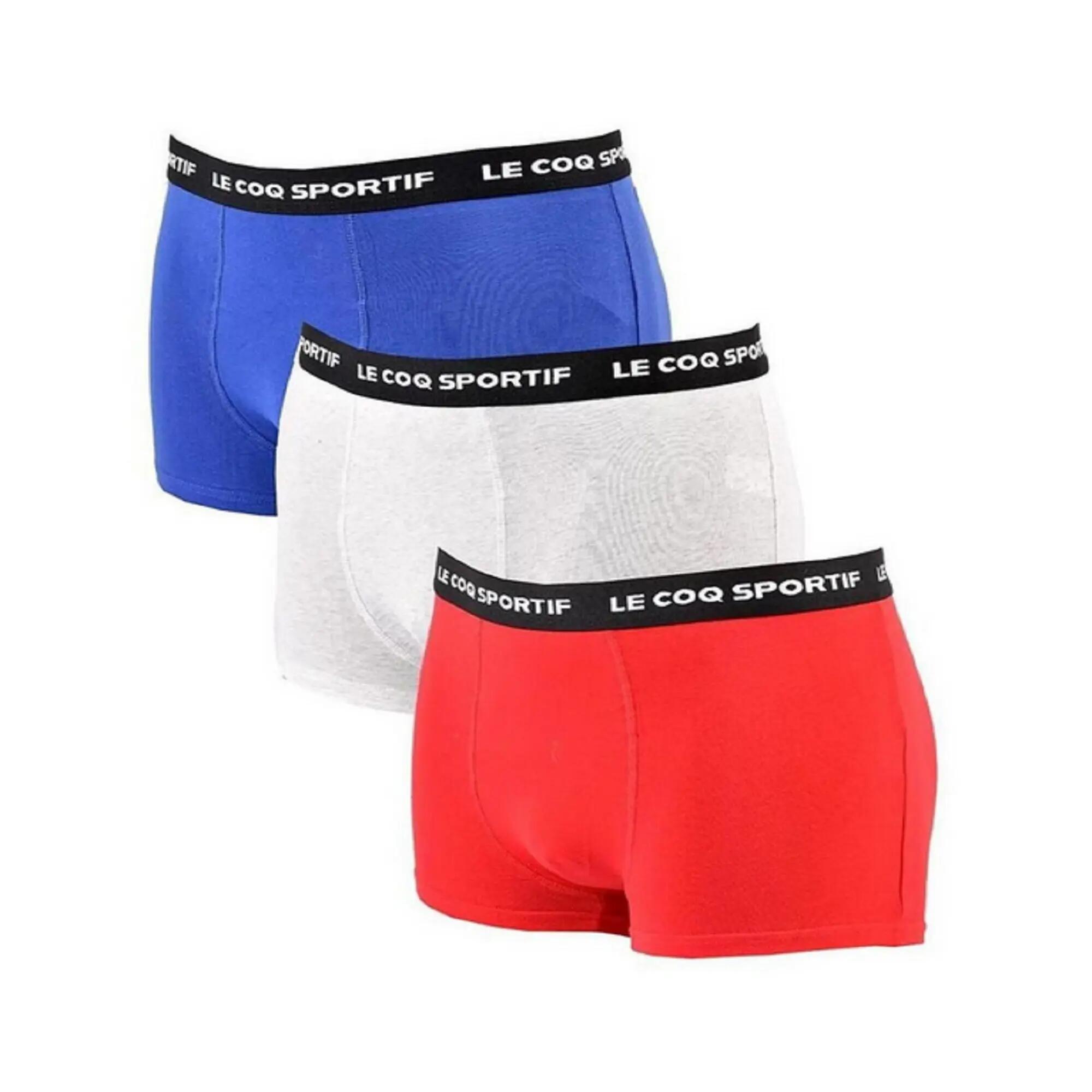 Le Coq Sportif Herren Boxer 3er Pack Rot/Grau/Blau 11/12
